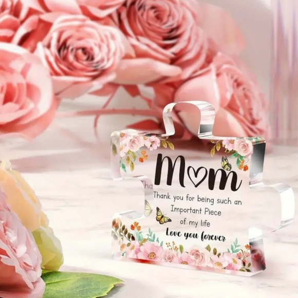 Mom Mother Puzzle Piece Inspirational Acrylic Sign NWT - Picture 3 of 7